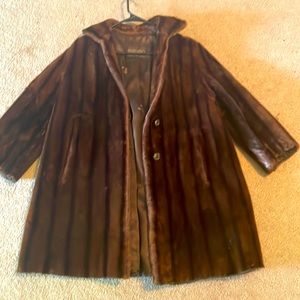 SHORT BROWN MINK JACKET; BURCHAY'S CHATTANOOGA, TN